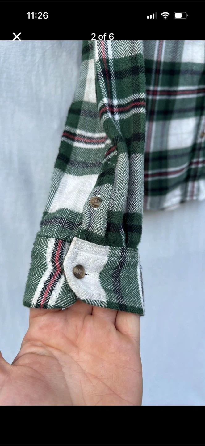 American Eagle Soft Plaid Button Down Shirt - photo 2