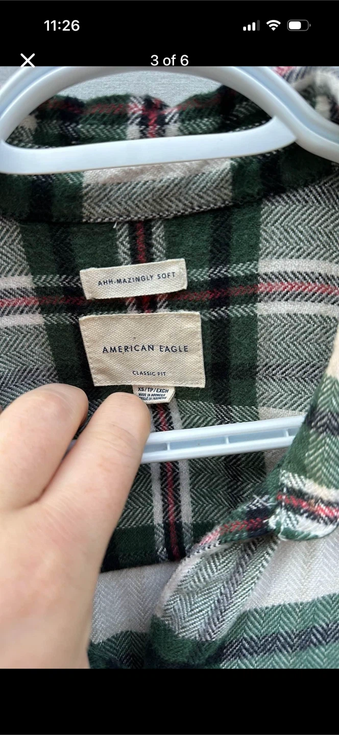 American Eagle Soft Plaid Button Down Shirt - photo 4