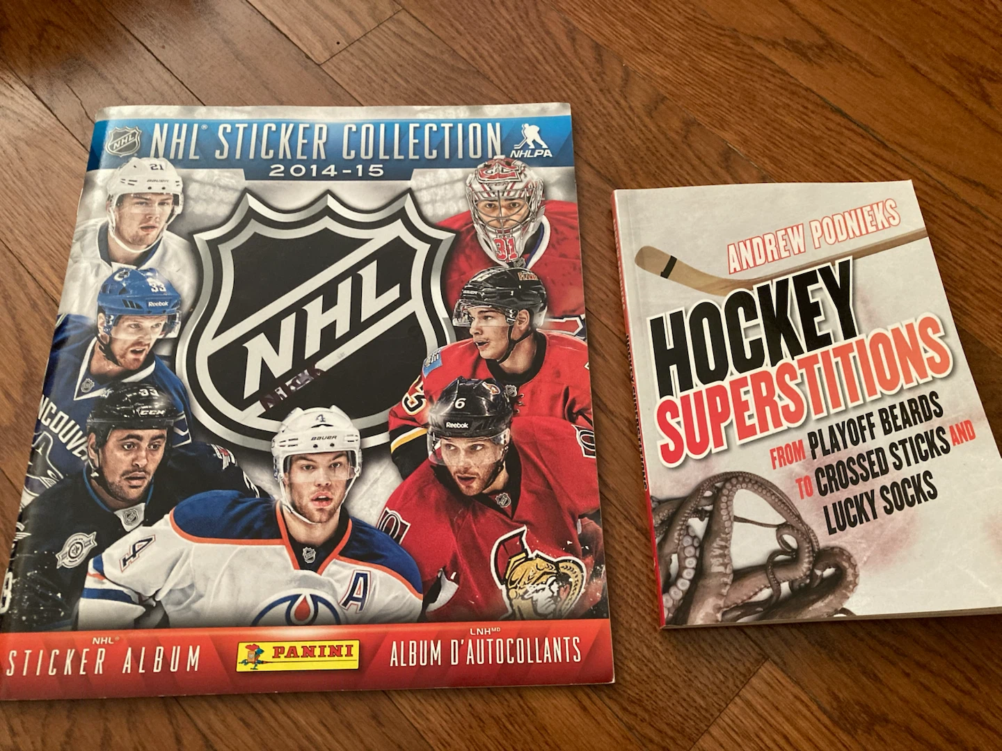 2014-15 NHL Panini Sticker Album and Hockey Superstitions Book