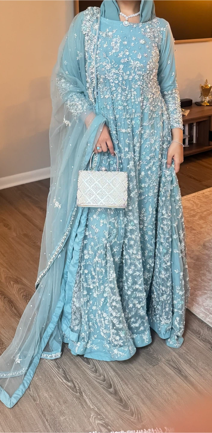 Light Blue Embellished Maxi Dress - photo 2