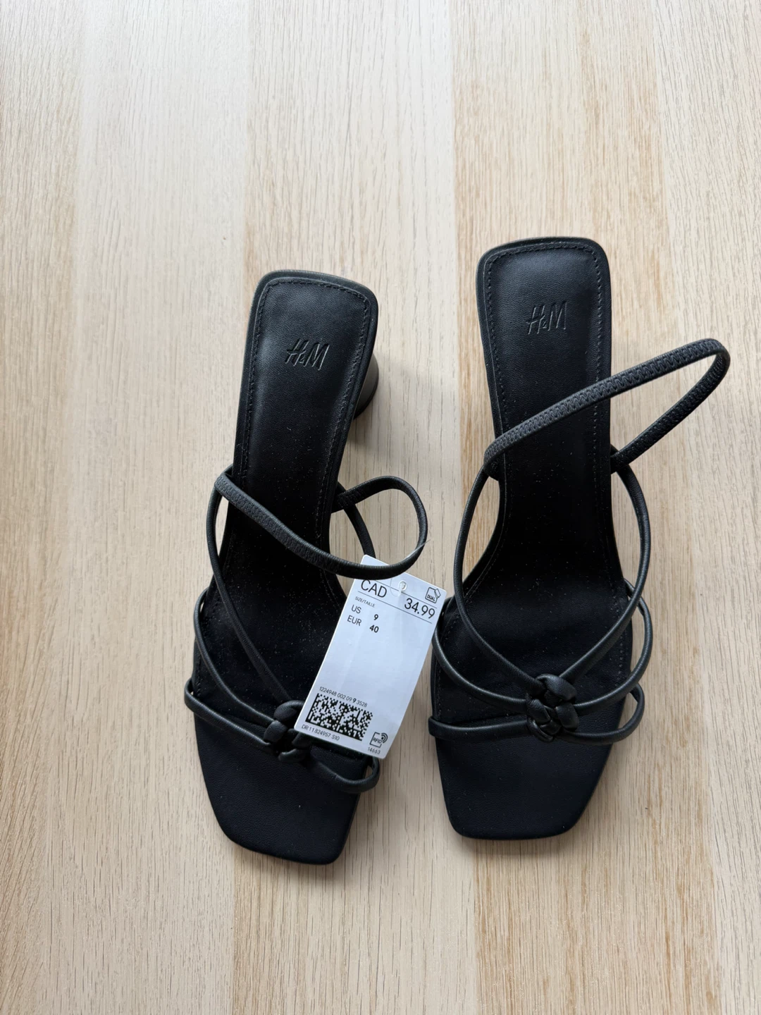H&M Black Block Heel Sandals US 9 - photo 3