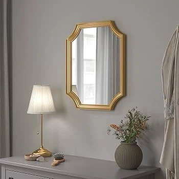 Ikea Svansele Gold Framed Wall Mirror