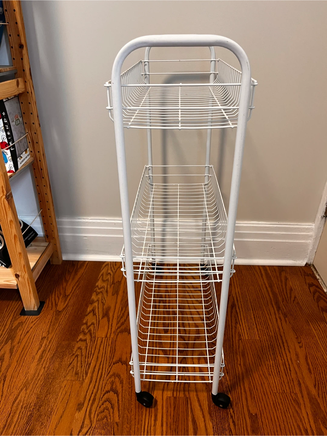 White 3-Tier Metal Rolling Storage Cart - photo 2