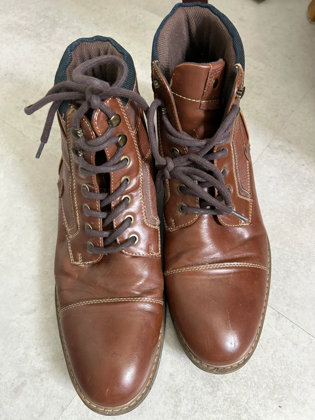 Men’s Graham Cognac Lace-Up Ankle Boots – Very Good Condition - photo 2
