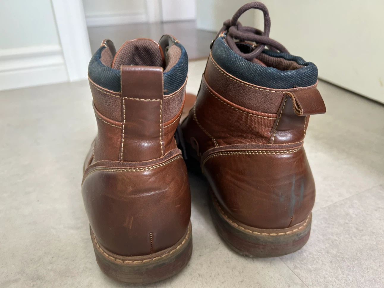 Men’s Graham Cognac Lace-Up Ankle Boots – Very Good Condition - photo 3