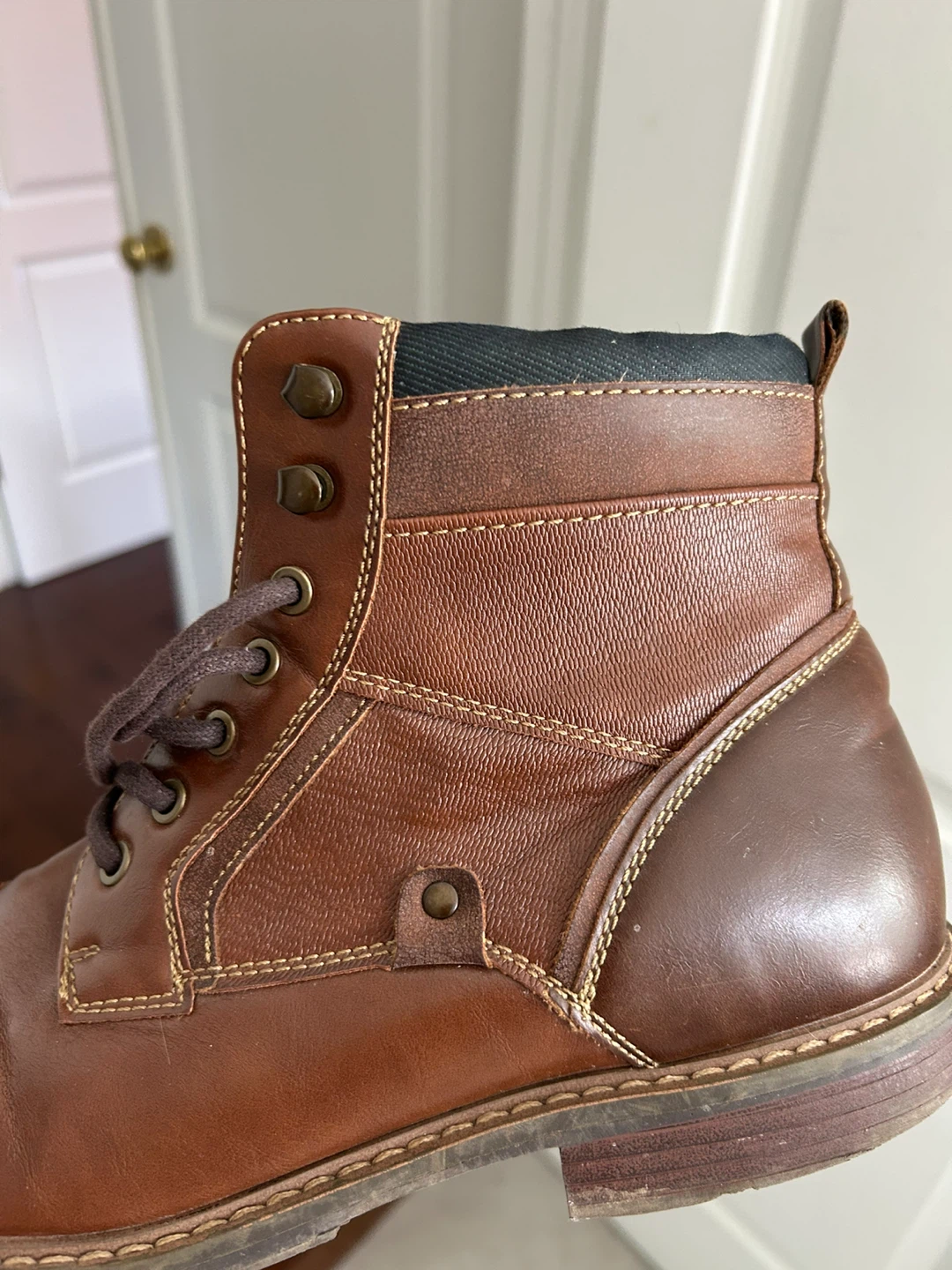 Men’s Graham Cognac Lace-Up Ankle Boots – Very Good Condition - photo 5