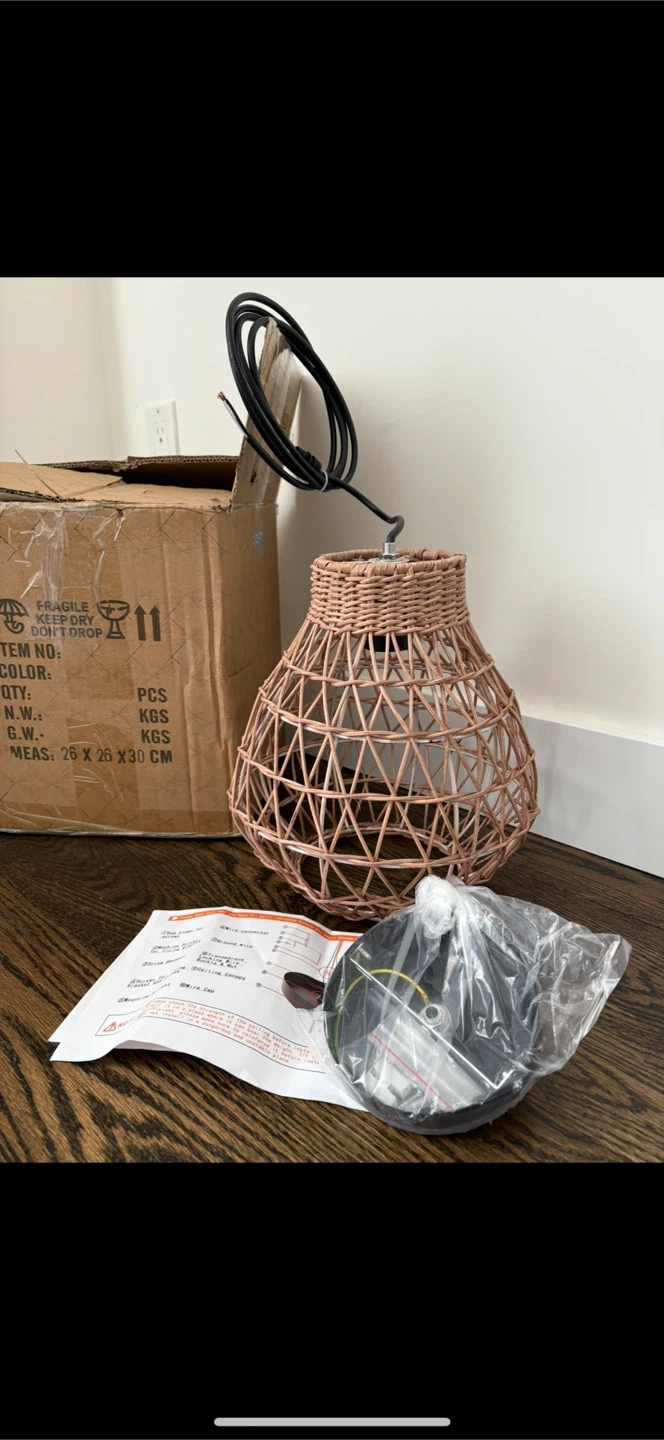 Woven Pendant Light Fixture - photo 3