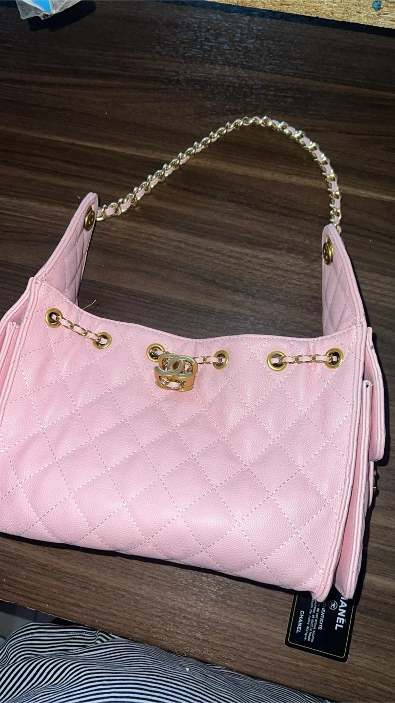 chanel 25 mini handbag grained calfskin & gold tone metal pink - photo 3