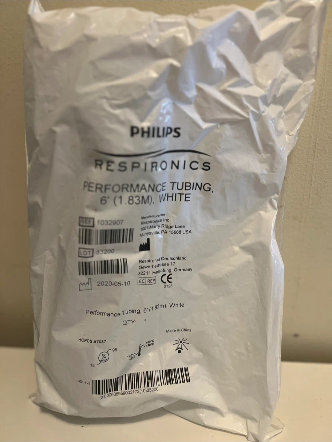 Sealed-Philips Respironics Performance Tubing, 6' (1.83m)