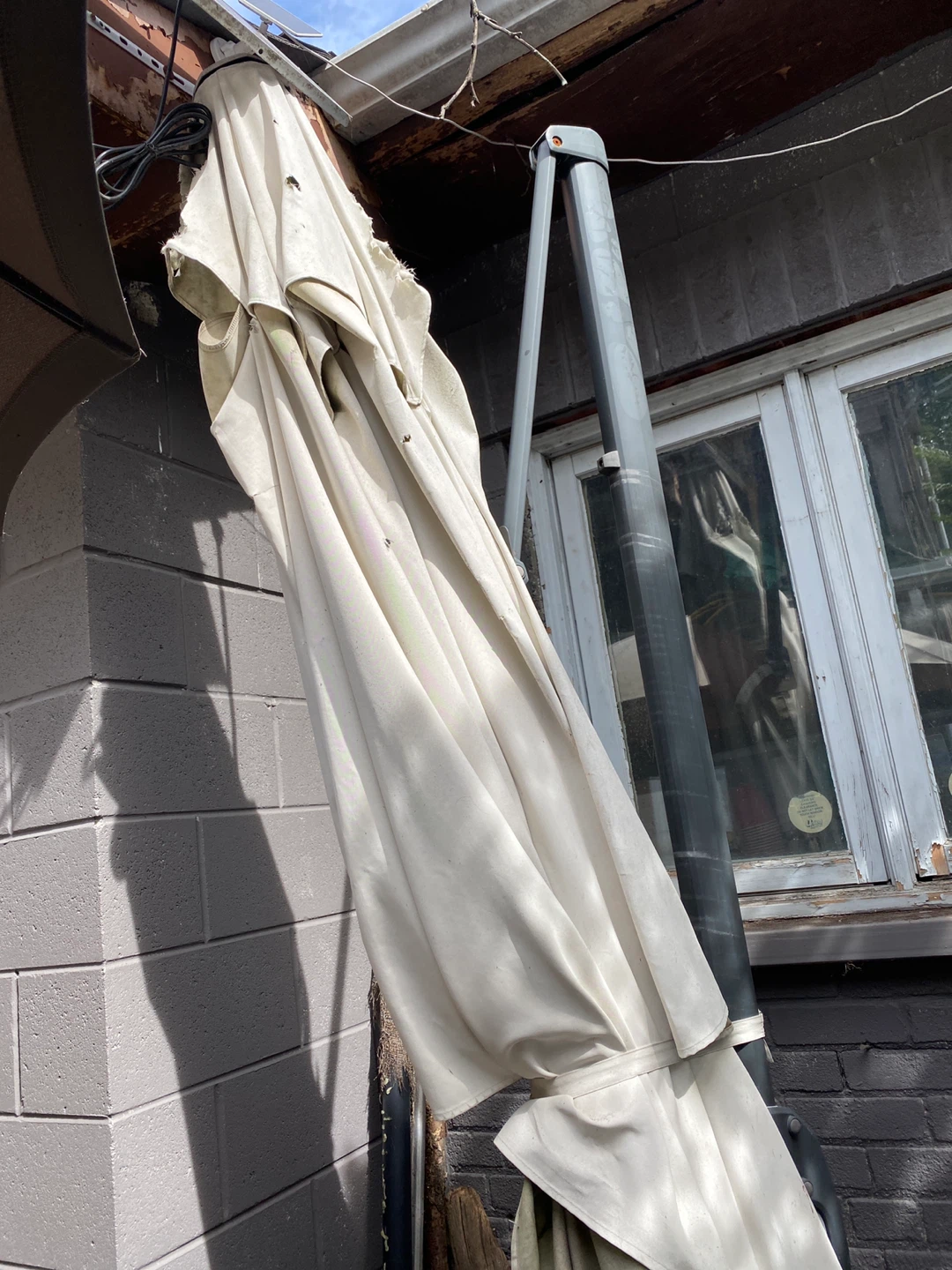 Off-White Cantilever Patio Umbrella