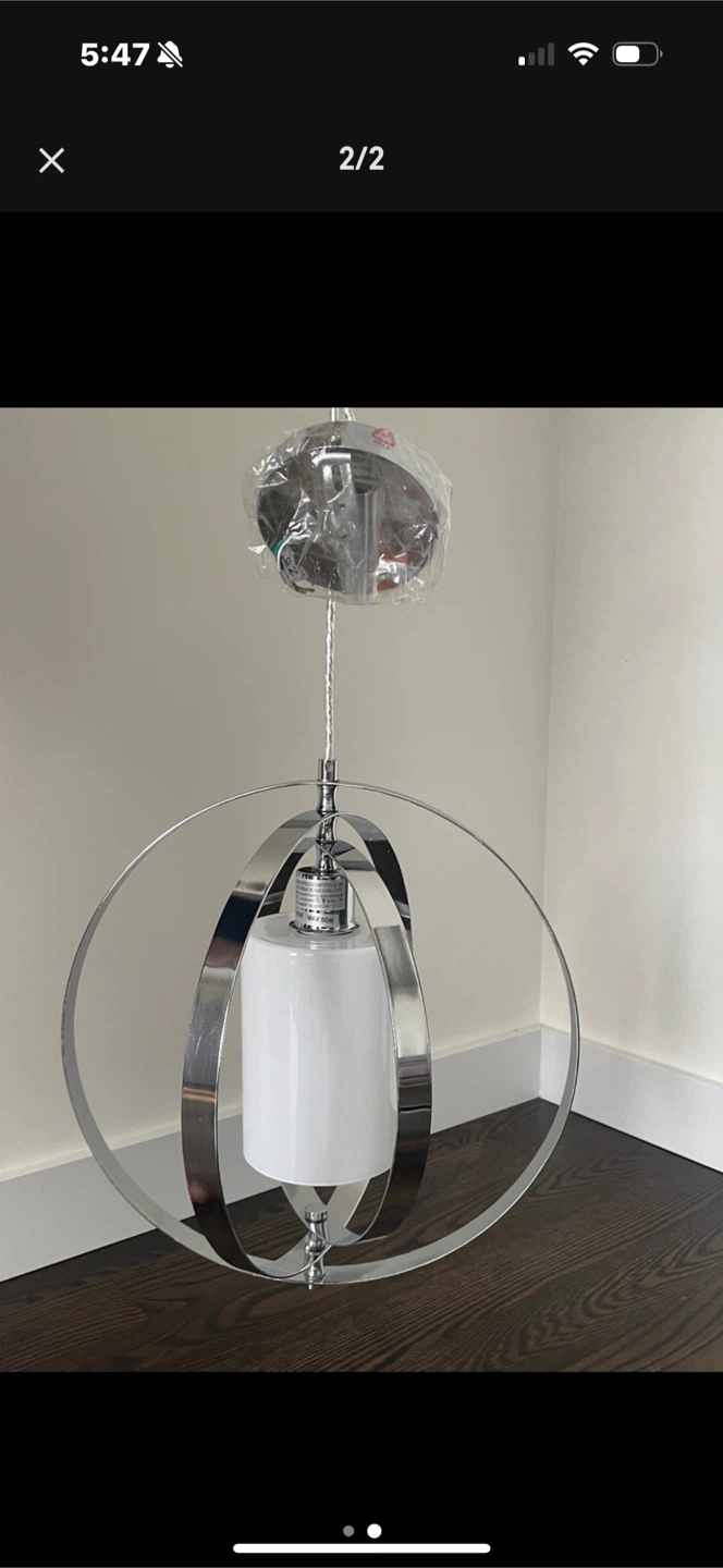 Bouclair Chrome Ceiling Lamp