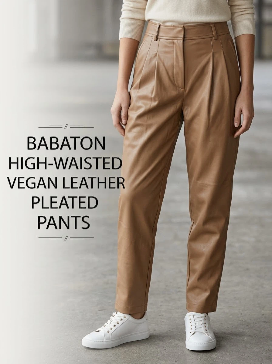 Babaton Brown Leather Pants Size 4 - photo 5