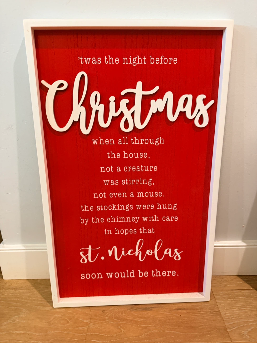 'Twas the Night Before Christmas wooden wall sign