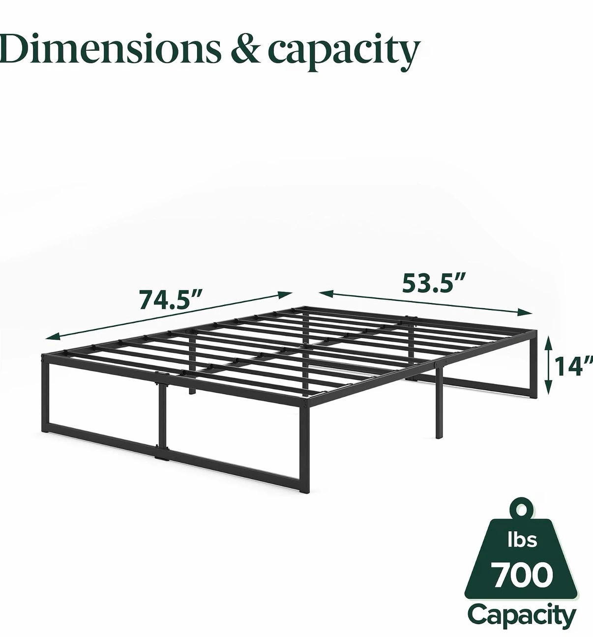 Full Size Metal Bed Frame - photo 2