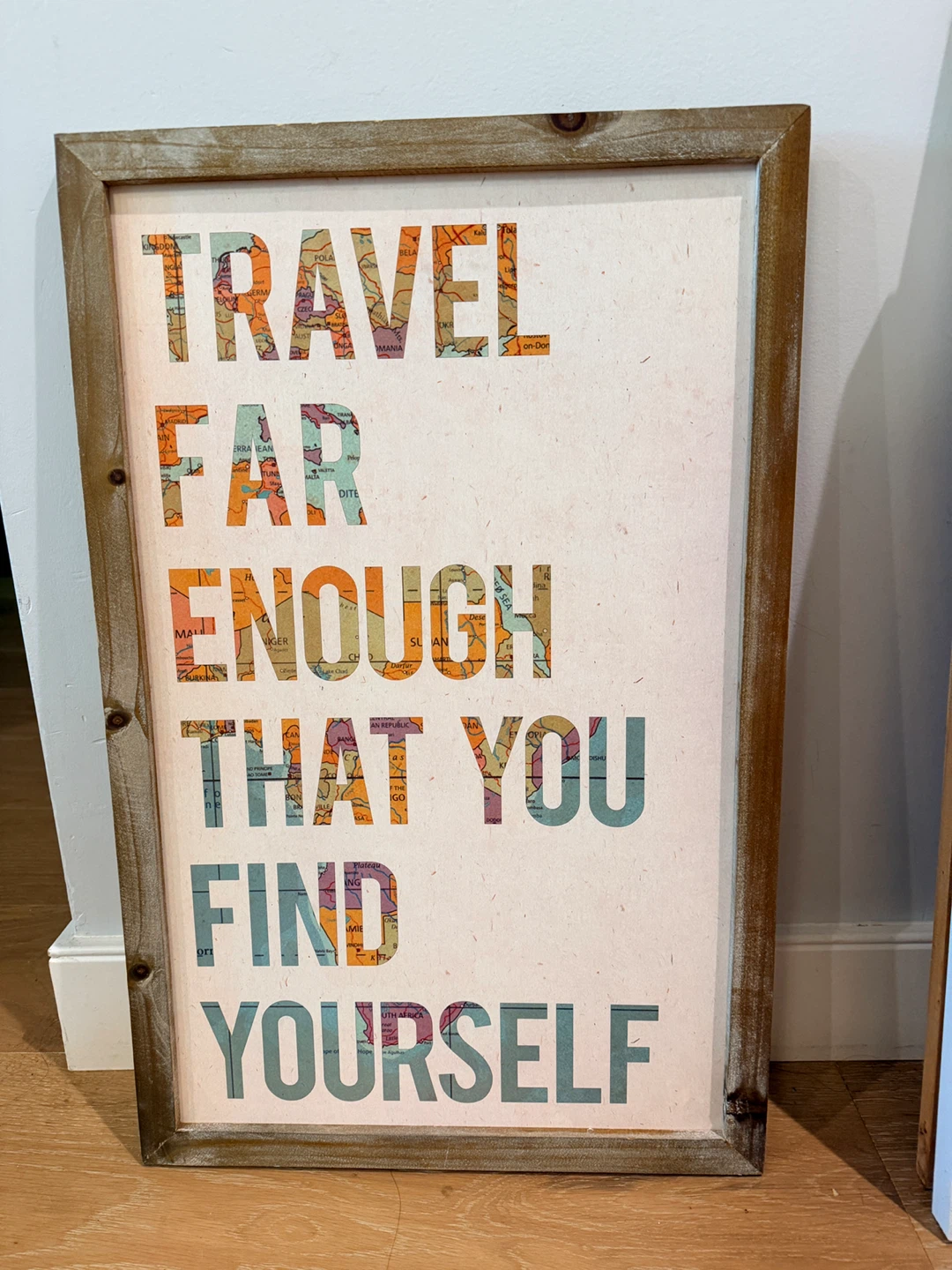 Travel Far Enough Wooden Wall Art