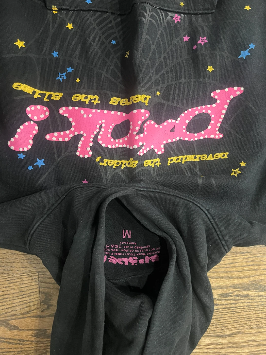 SP5DER Pink Hoodie Size Medium - photo 2