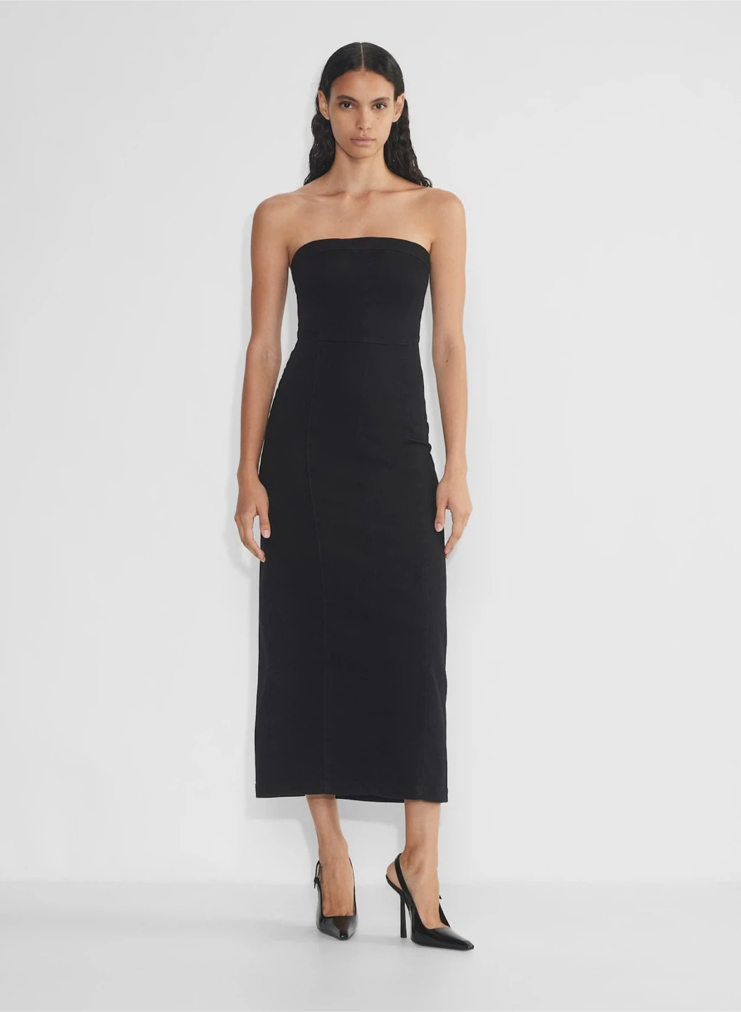 🏈 Aritzia 90s Strapless Denim Tube Maxi Dress - Dark Wash
