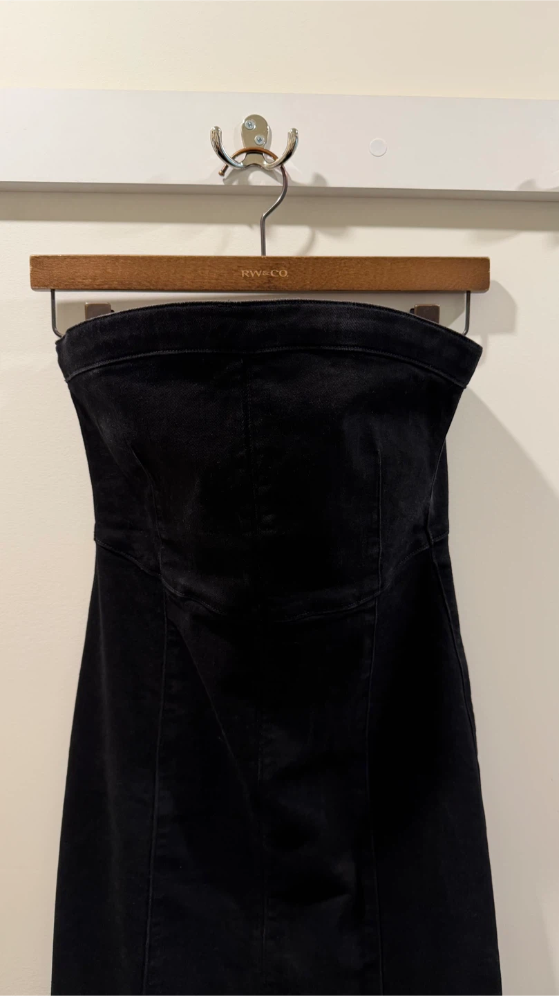 🏈 Aritzia 90s Strapless Denim Tube Maxi Dress - Dark Wash - photo 3