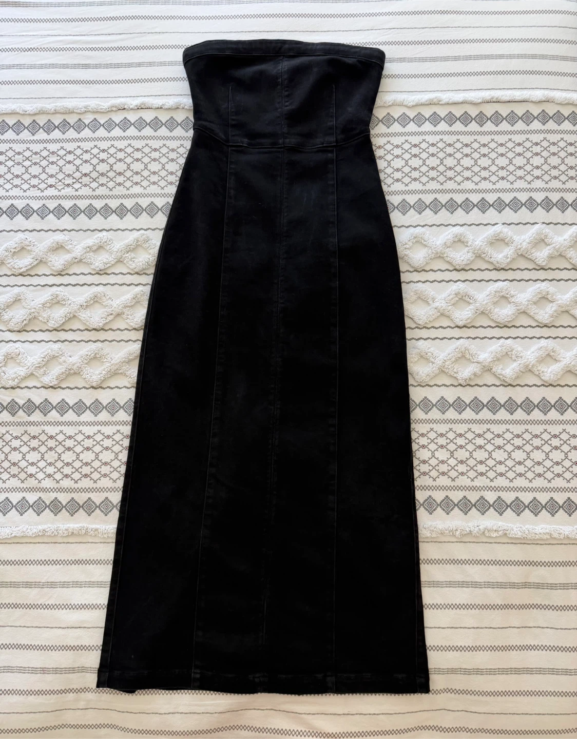 🏈 Aritzia 90s Strapless Denim Tube Maxi Dress - Dark Wash - photo 4