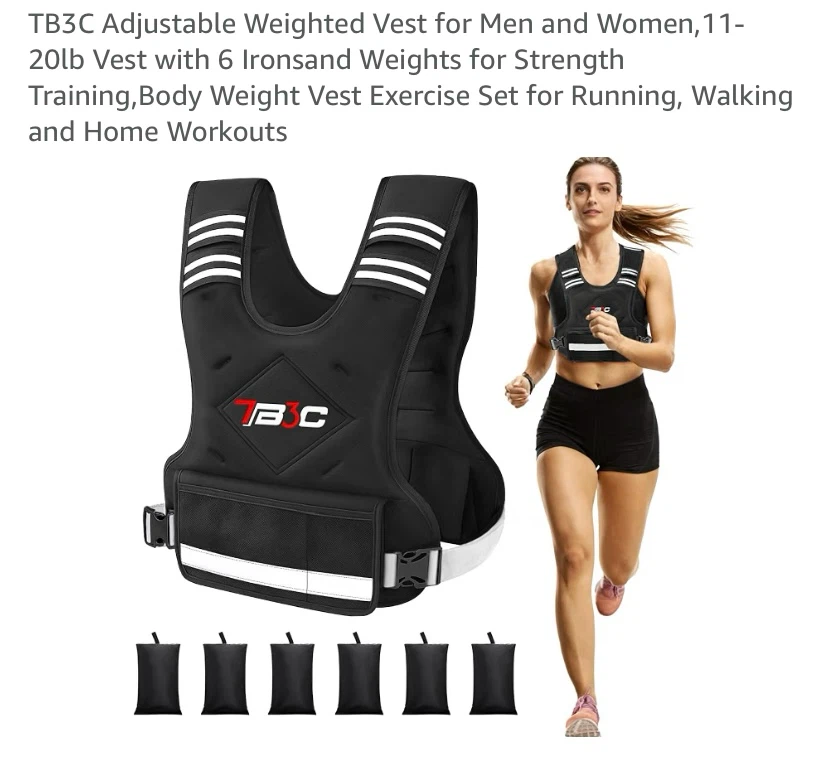 New 11-20 lb Adjustable Weighted Vest