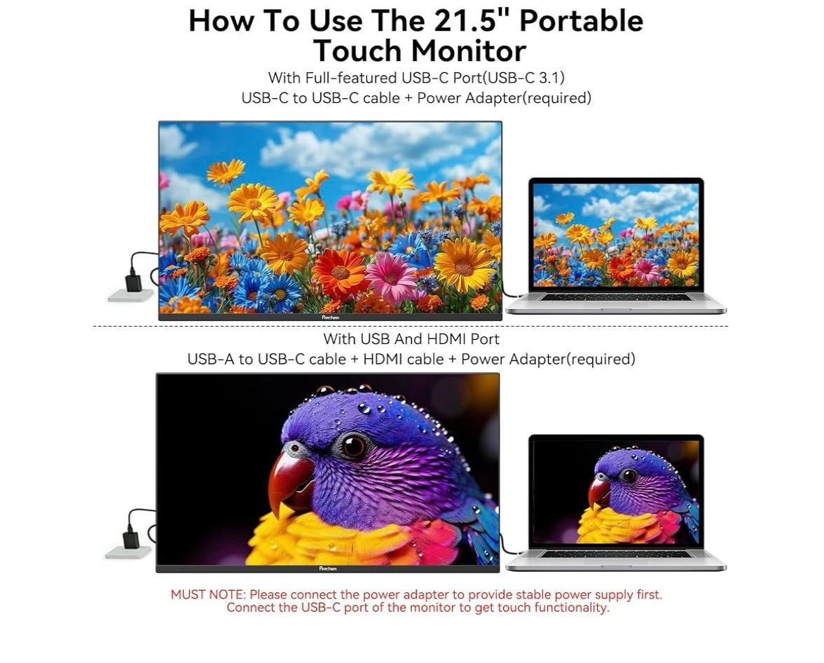 Prechen 21.5" Portable Touch Monitor - photo 3