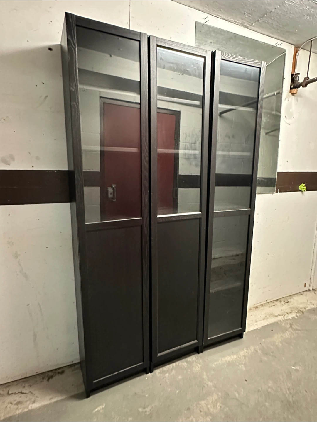 IKEA Billy Bookcase with Glass Doors - Black-Brown - photo 2