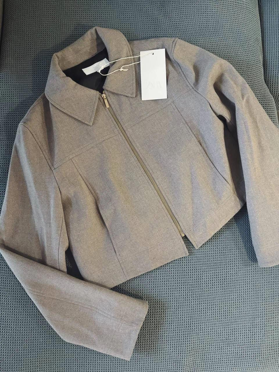 ZARA Cropped Zip-Up Jacket – Size S - photo 2