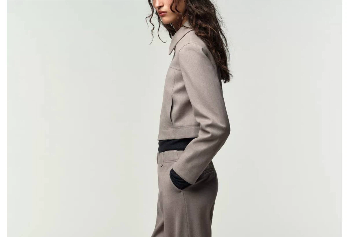ZARA Cropped Zip-Up Jacket – Size S - photo 5