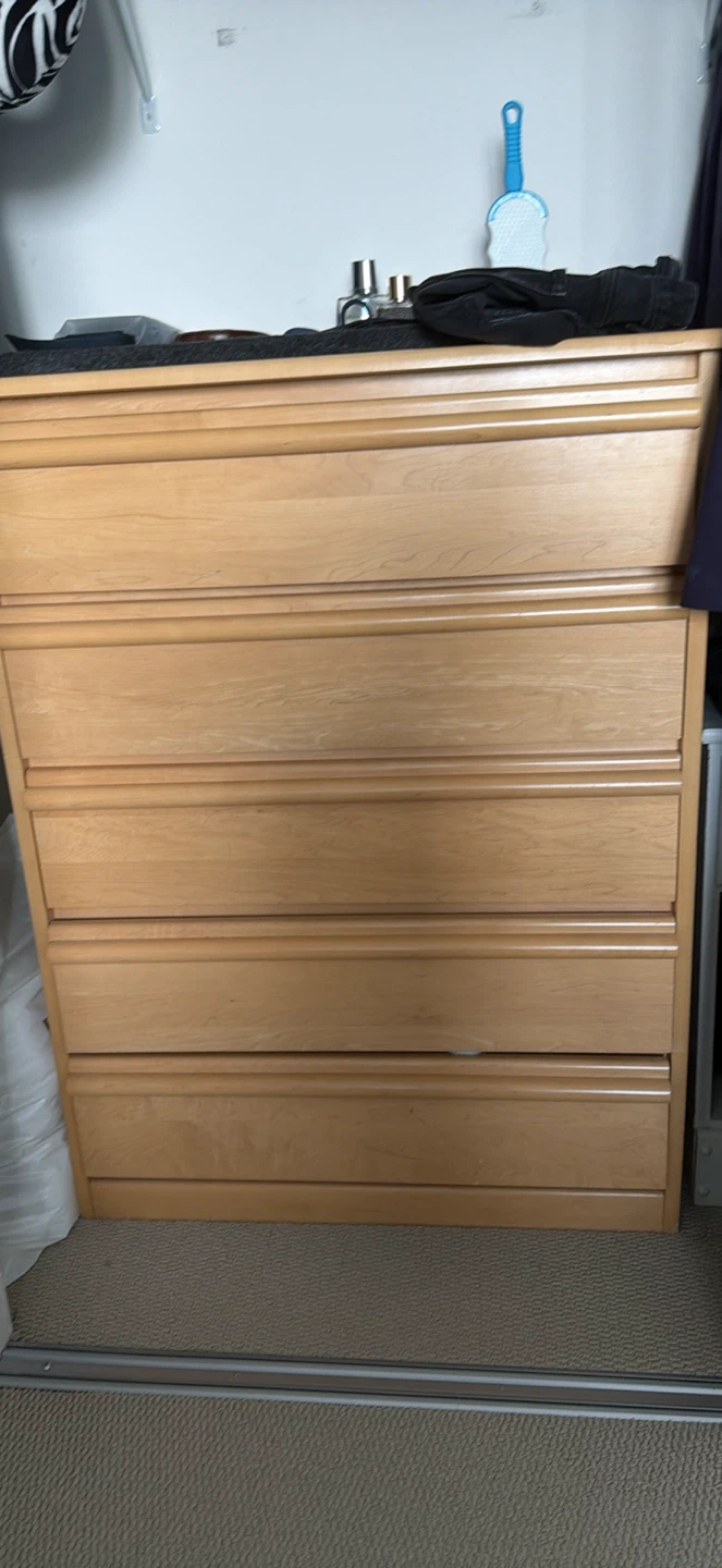 Five-Drawer Wooden Dresser