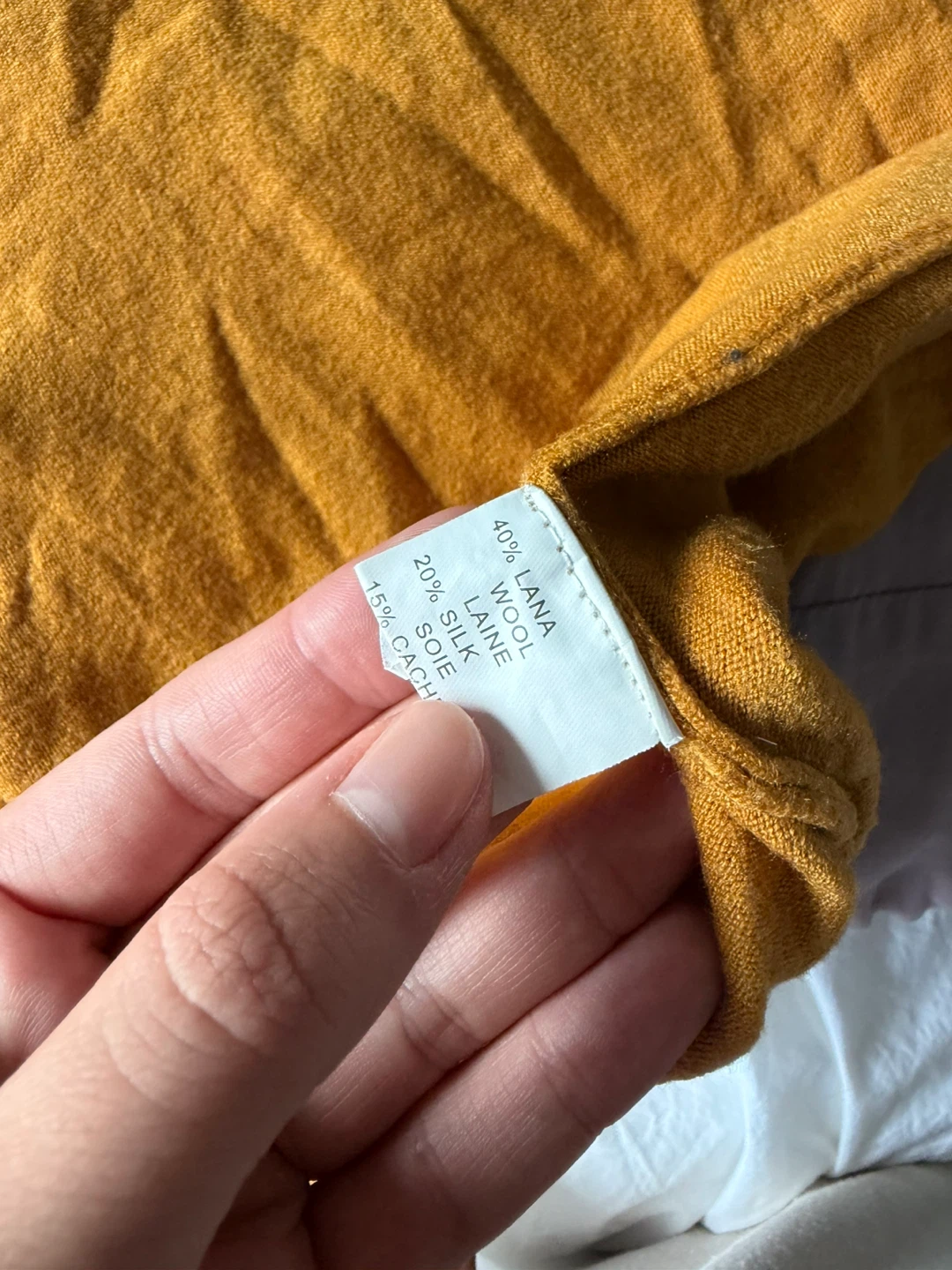 Silk blend Mustard Yellow Turtle Neck Sweater - photo 5