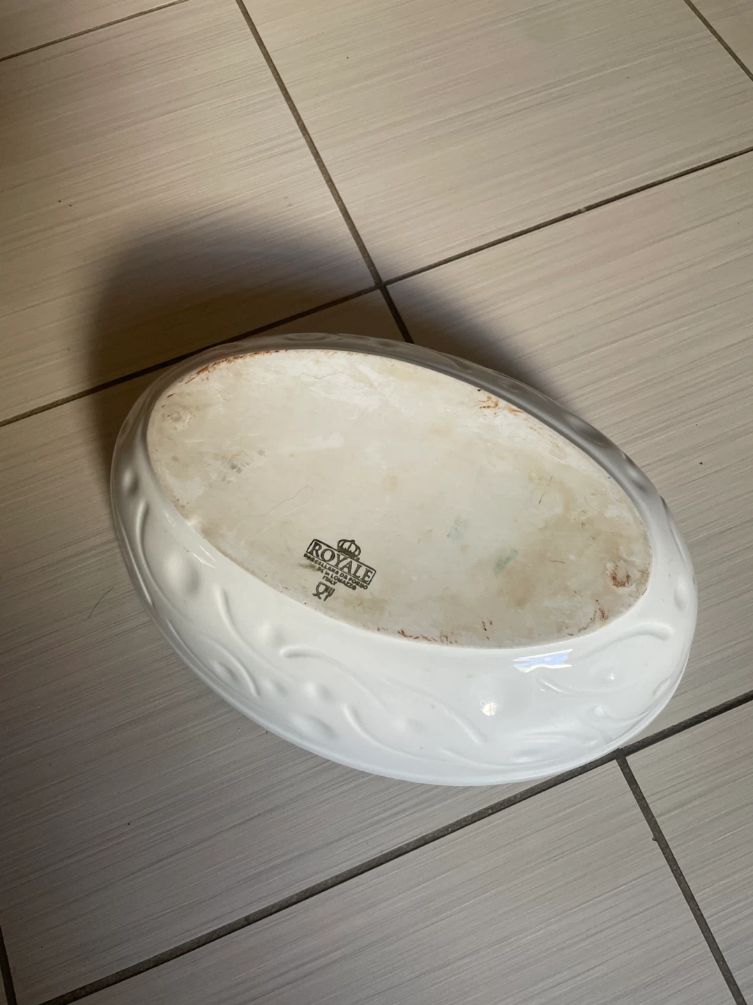 🏈Royale White Ceramic Oval Serving Bowl - photo 2