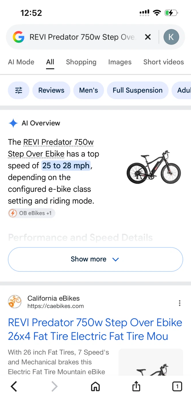 REVI Predator 750w Step Over Ebike - photo 2