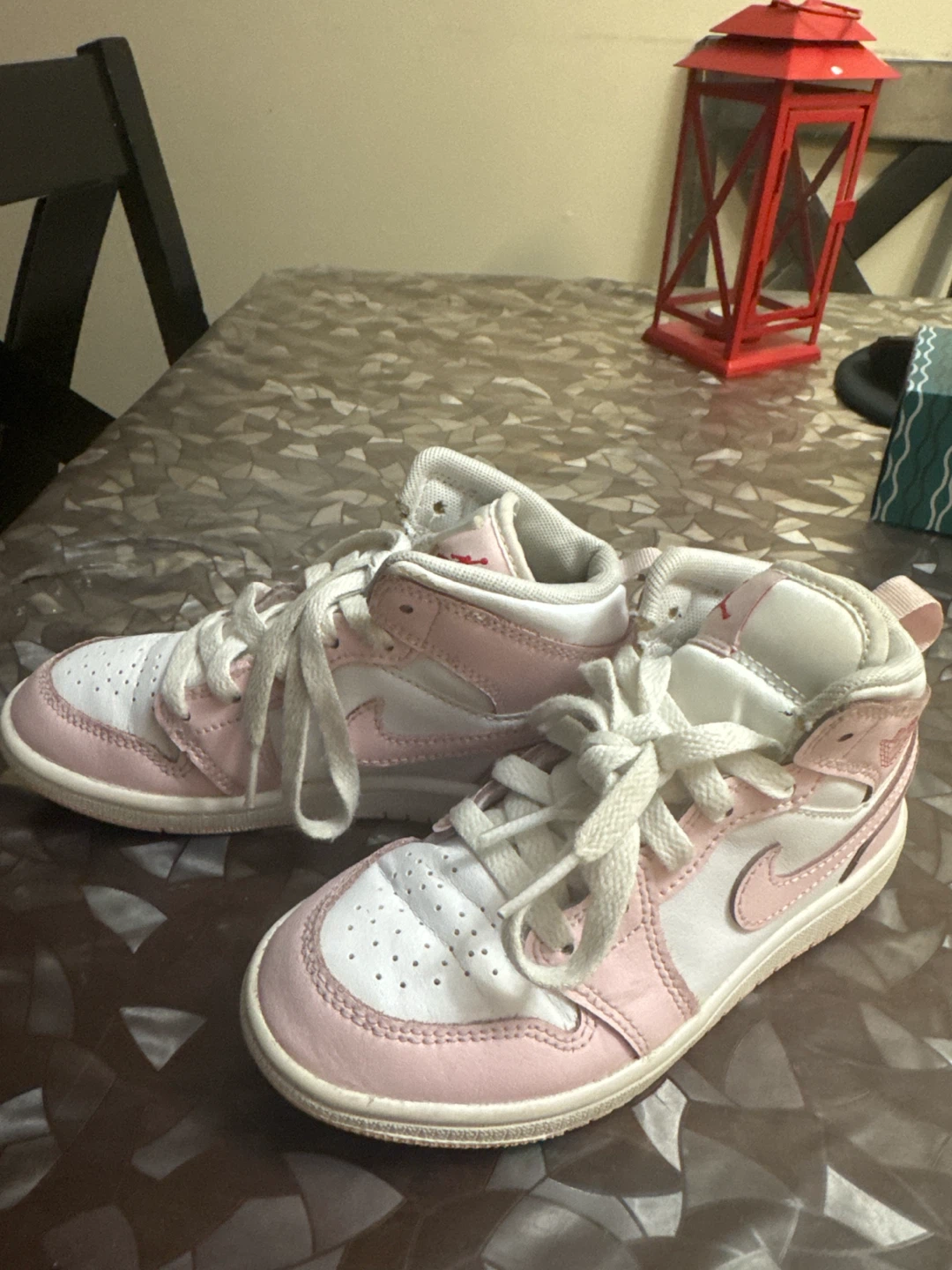 Nike Air Jordan 1 Mid Pink White Shoes