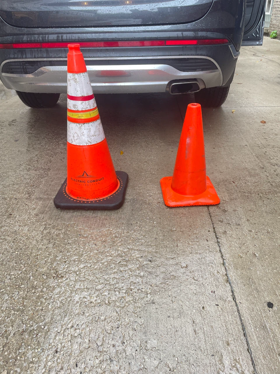 Two orange traffic cones