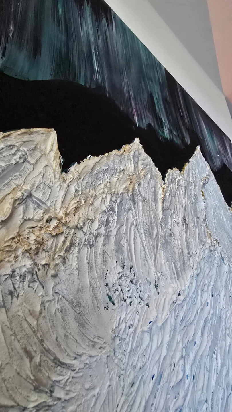 Textured Mountain Range Aurora Canvas Wall Art - photo 3
