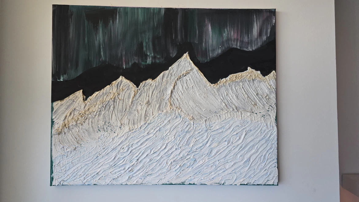 Textured Mountain Range Aurora Canvas Wall Art - photo 4
