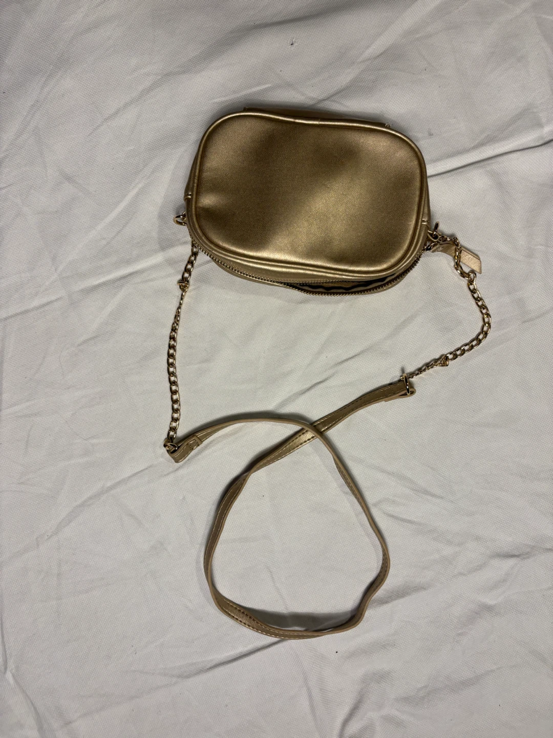 Gold quilted crossbody bag