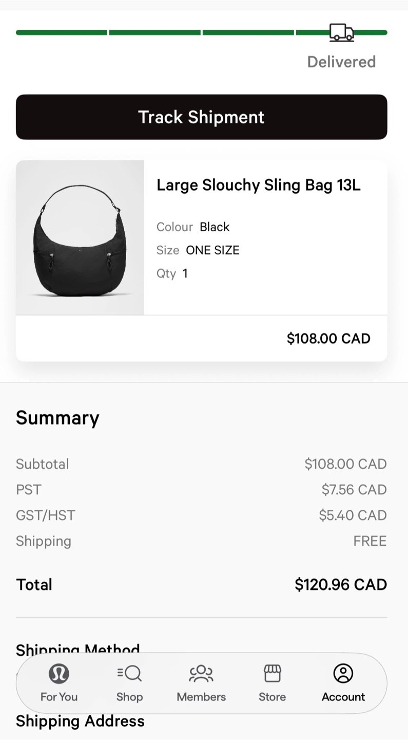Lululemon Large Slouchy Sling Bag $80 - photo 2