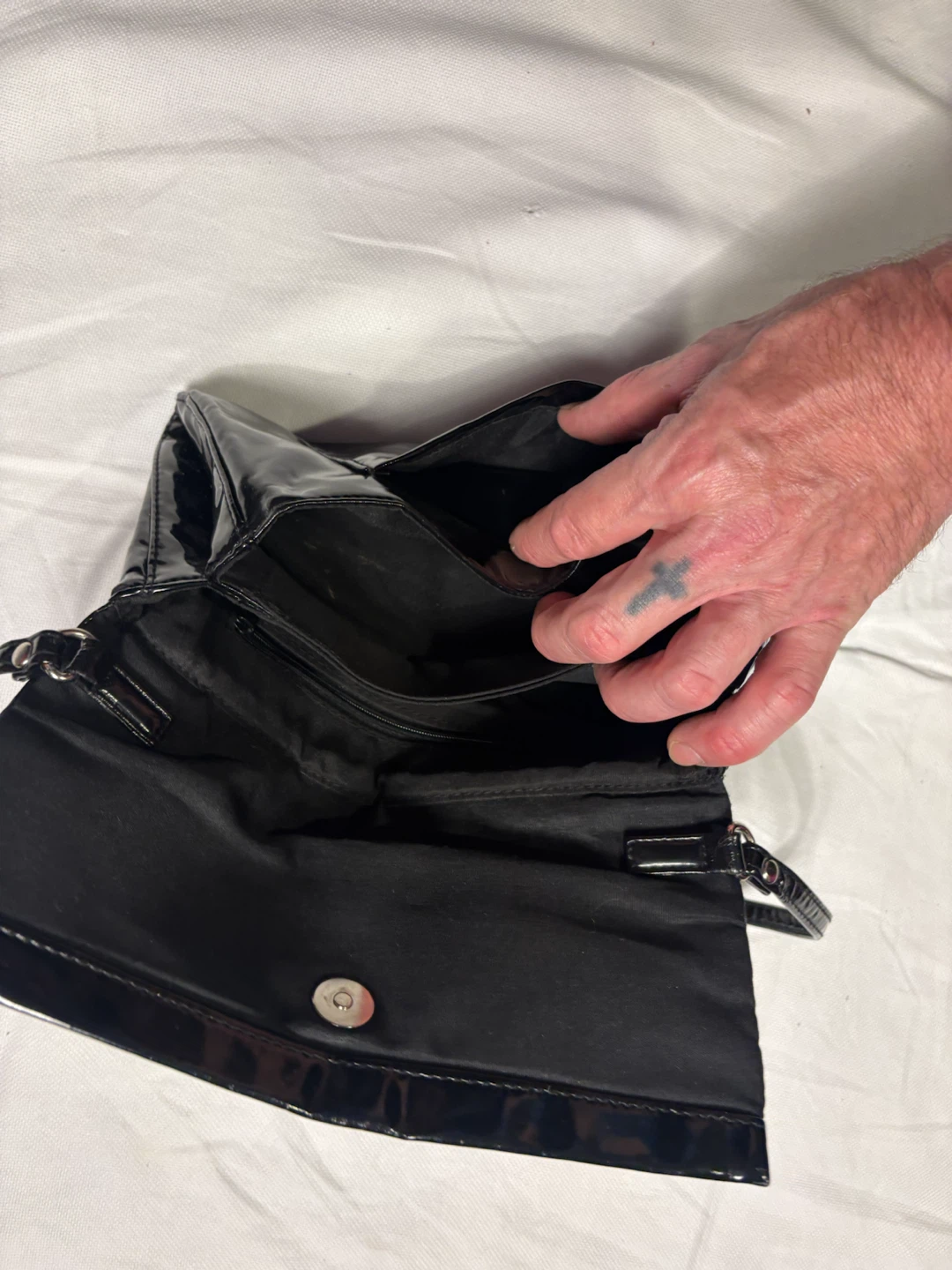 Black Patent Clutch Bag