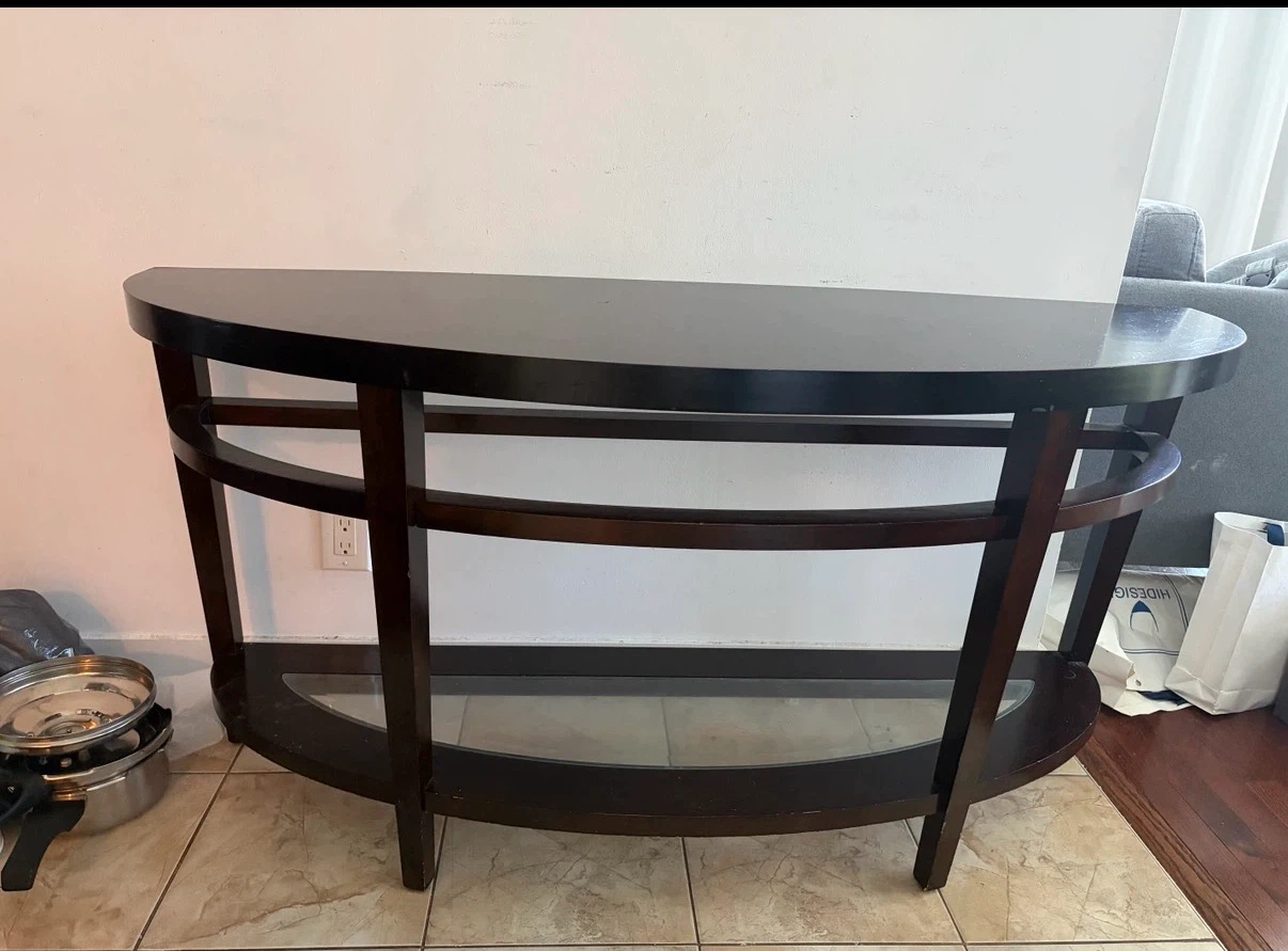 Half-moon console table Tv stand - photo 2