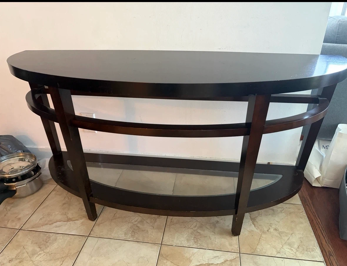 Half-moon console table Tv stand - photo 3