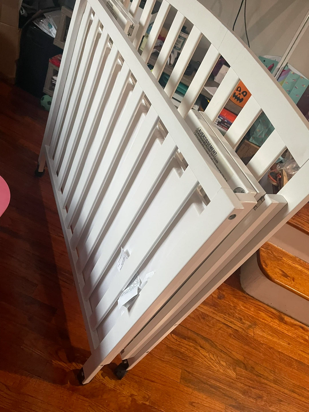 White Portable Folding Crib