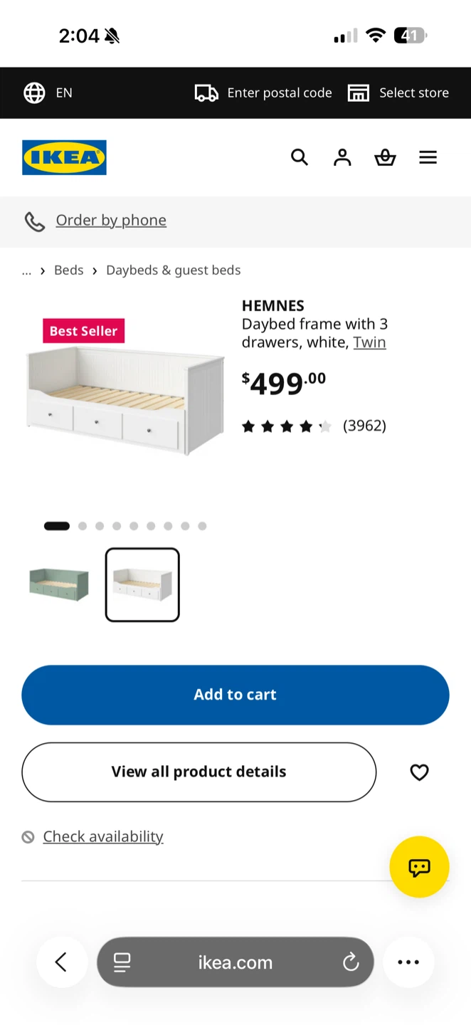 IKEA HEMNES Daybed Frame with 3 Drawers - White - photo 4