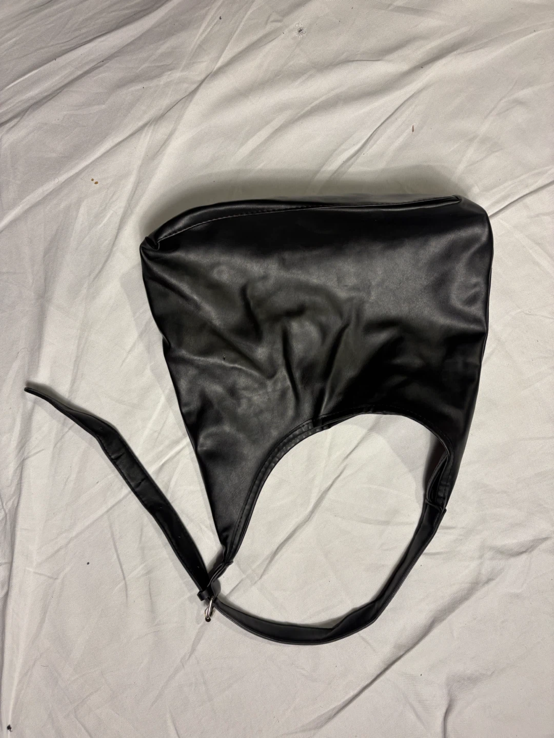 Black Faux Leather Shoulder Bag - photo 2