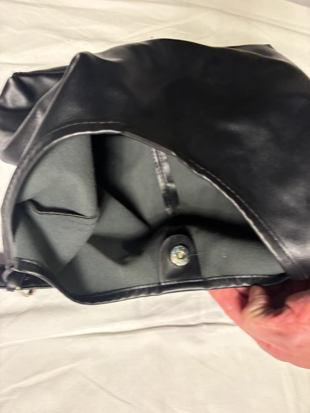 Black Faux Leather Shoulder Bag - photo 4