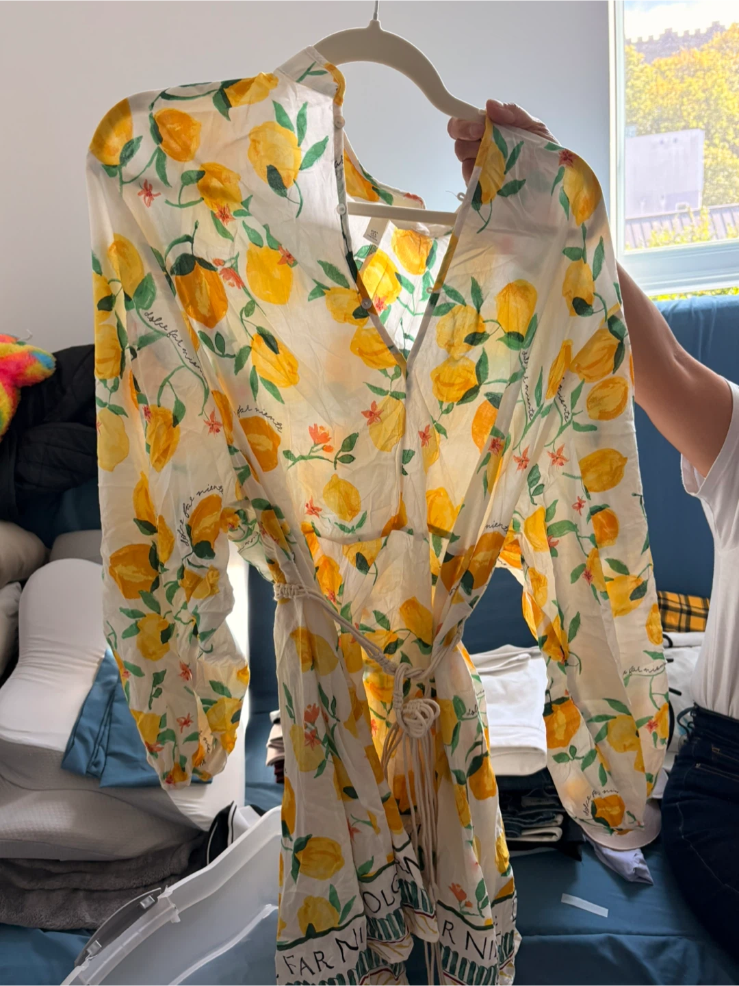 H&M Lemon Print Dress Large