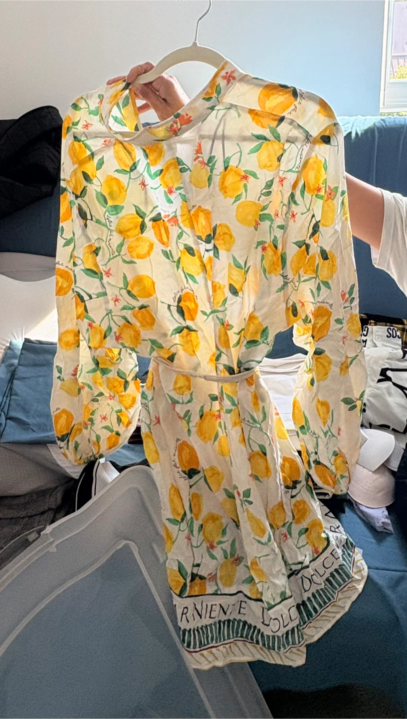 H&M Lemon Print Dress Large - photo 2