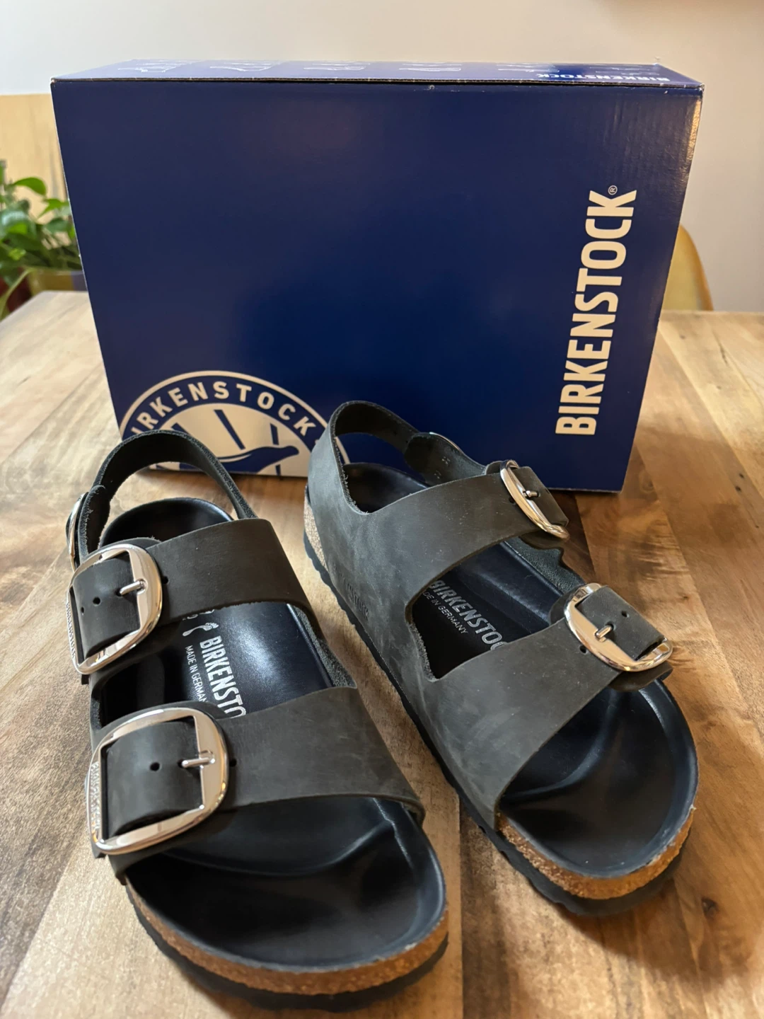 Birkenstock Milano Big Buckle Black Oiled Leather | Size EU 39