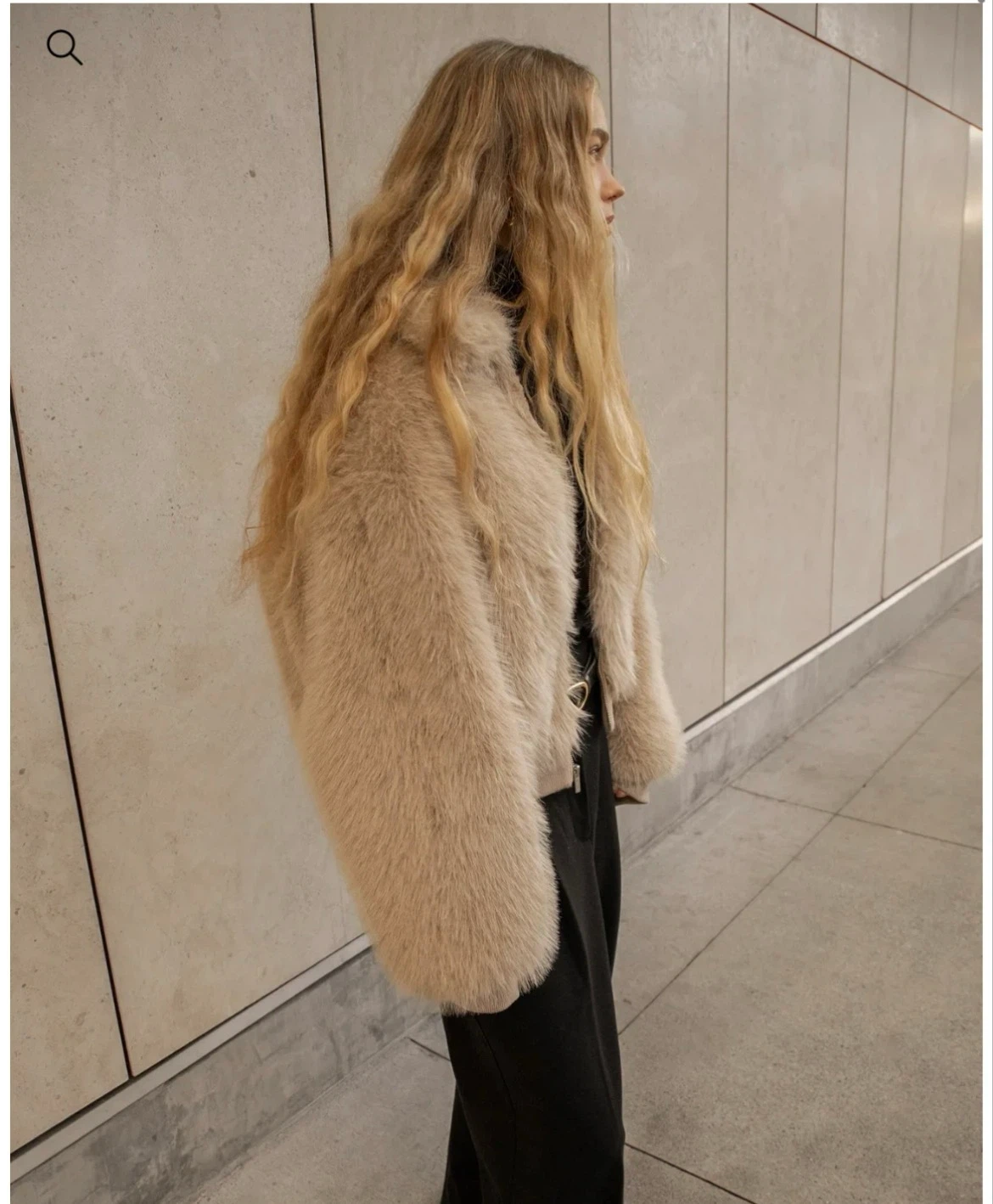 🏈 Oak+fort Beige Faux Fur Jacket (wore once)