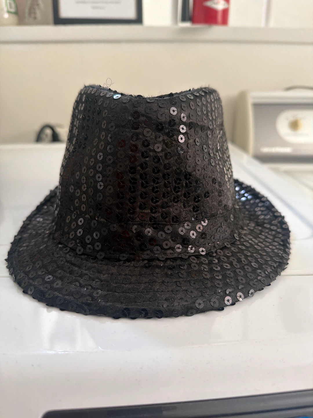 Black Sequin Fedora Hat - photo 2